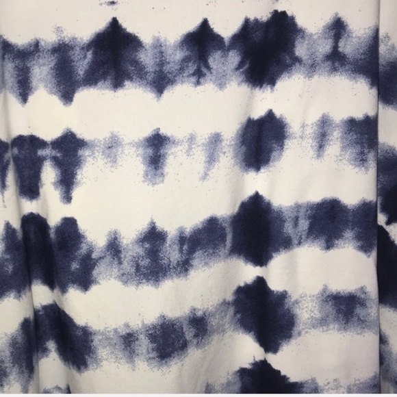 TIE DYE White & Navy Boho Festival Crop Top Medium - Picture 3 of 6